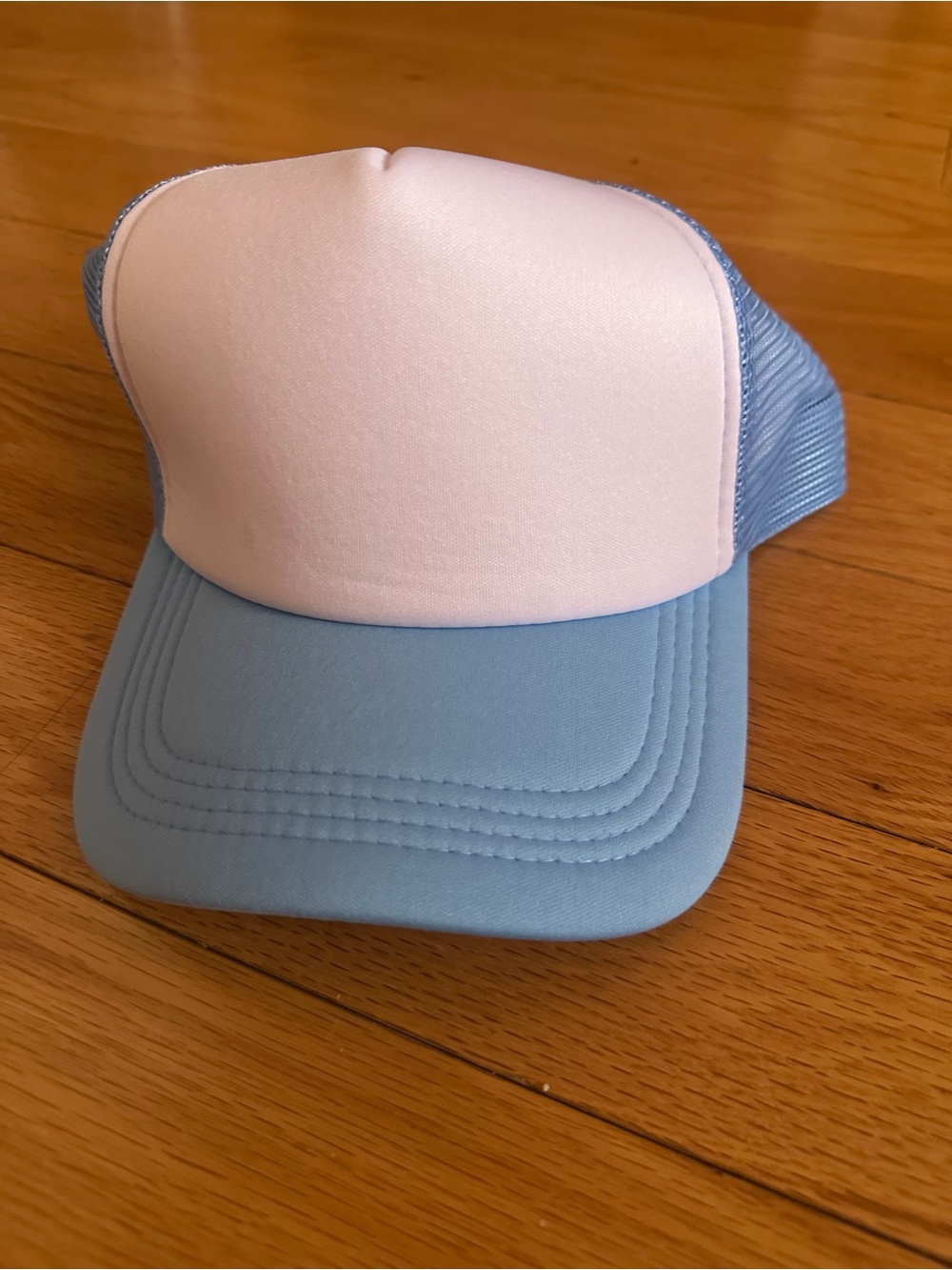 Adult Two-Tone Light Blue Mesh Trucker Cap